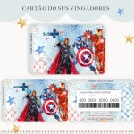 Cartao do sus Personalizado Vingadores Png e Pdf