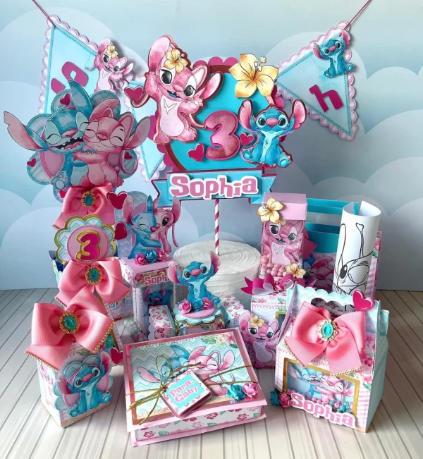 Decoração Stitch e Angel Studio, Png e Pdf