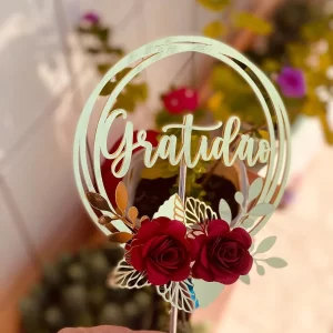 Decoração Tema de Bolo Gratidão Studio