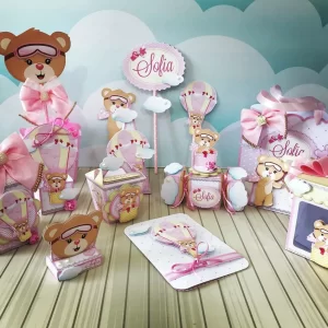 Decoração Ursinho Baloeira Studio, Png e Pdf