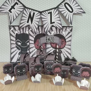 Decoracao de Festa Pantera Negra