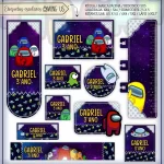 Etiqueta Escolar Among us Para Imprimir