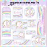 Etiqueta Escolar Arco Iris Para Imprimir