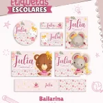 Etiqueta Escolar Bailarina Para Imprimir