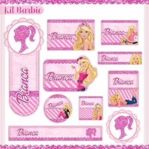 Etiqueta Escolar Barbie Para Editar e Imprimir