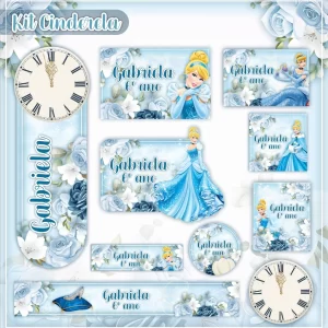 Etiqueta Escolar Cinderela Para Imprimir – etiquetas escolares com a Princesa Cinderela para personalizar materiais com magia e elegância.