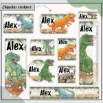 Etiqueta Escolar Dinossauro Rex