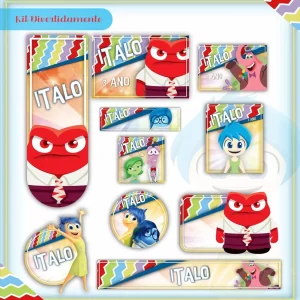Etiqueta Escolar Divertida Mente – etiquetas escolares inspiradas no filme Divertida Mente para personalizar materiais com cores e emoções.