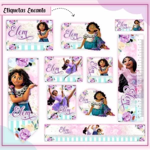 Etiqueta Escolar Encanto para imprimir – etiquetas escolares personalizadas com os personagens do filme Encanto.