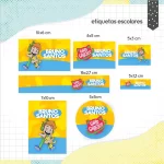 Etiqueta Escolar Gato Galactico Para Imprimir