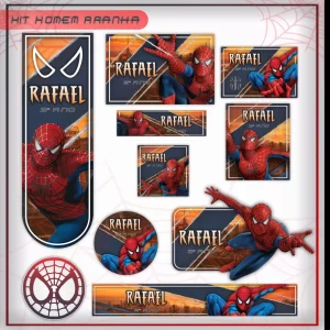 Etiqueta Escolar Homem-Aranha para imprimir – etiquetas escolares personalizadas com o herói Homem-Aranha.
