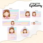 Etiqueta Escolar Menina Morena