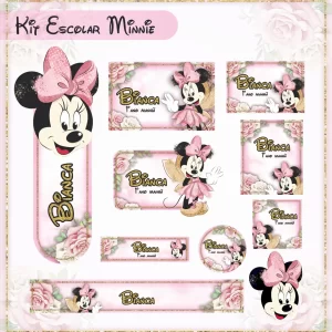 Etiqueta Escolar Minnie Fada – etiquetas escolares para imprimir com o tema mágico da Minnie Fada.