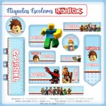 Etiqueta Escolar Para Editar e Imprimir Roblox