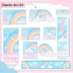 Etiqueta Escolar Personalizada Arco Iris