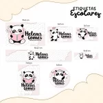 Etiqueta Escolar Personalizada Panda