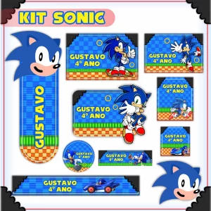 Etiqueta Escolar Personalizada Sonic para imprimir – etiquetas escolares com o personagem Sonic.