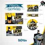 Etiqueta Escolar Tema Batman