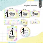 Etiqueta Escolar Tie Dye Para Imprimir