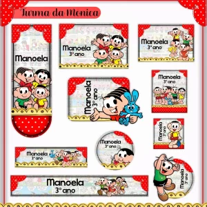 Etiqueta Turma da Mônica Para Imprimir – etiquetas escolares com os personagens da Turma da Mônica para personalizar materiais com diversão e cor.