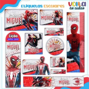 Etiqueta do Homem-Aranha para imprimir – etiquetas escolares personalizadas com o herói Homem-Aranha.