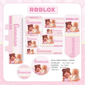 Etiquetas Escolares Roblox Menina para imprimir – etiquetas escolares personalizadas com o tema Roblox feminino.