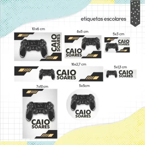 Etiquetas Escolares Video Game para imprimir – etiquetas escolares personalizadas com tema de videogames.