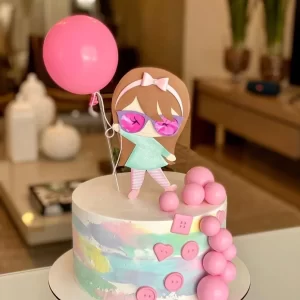 Topo de Bolo Menina Studio para festa de aniversário e decoração temática