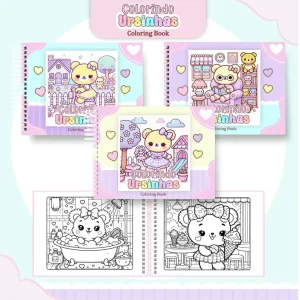 Livro de Colorir Ursinhos Kawaii Pintar Pdf