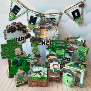 Minecraft Festa de Aniversário Studio, Png e Pdf