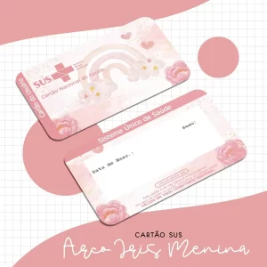 Sus Cartão Arco Iris Menina Png e Pdf