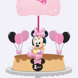 Tema Minnie Rosa Topo de Bolo Studio para festa infantil temática