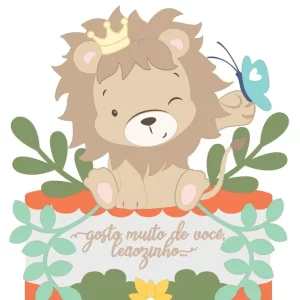 Topo de Bolo Leãozinho Studio – Arquivo digital para festa infantil e decoração de bolo