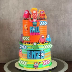 Tema Topo de Bolo Fall Guys Studio para festa de aniversário e decoração temática