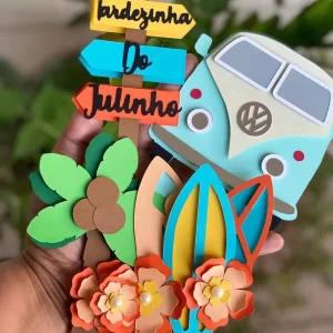 Tema Topo de Bolo Kombi Studio para festa infantil ou temática retrô