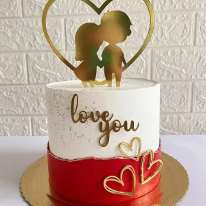 Tema Topo de Bolo Love You Studio para festa romântica ou infantil