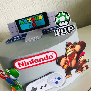 Tema Topo de Bolo Nintendo Studio para festa infantil temática