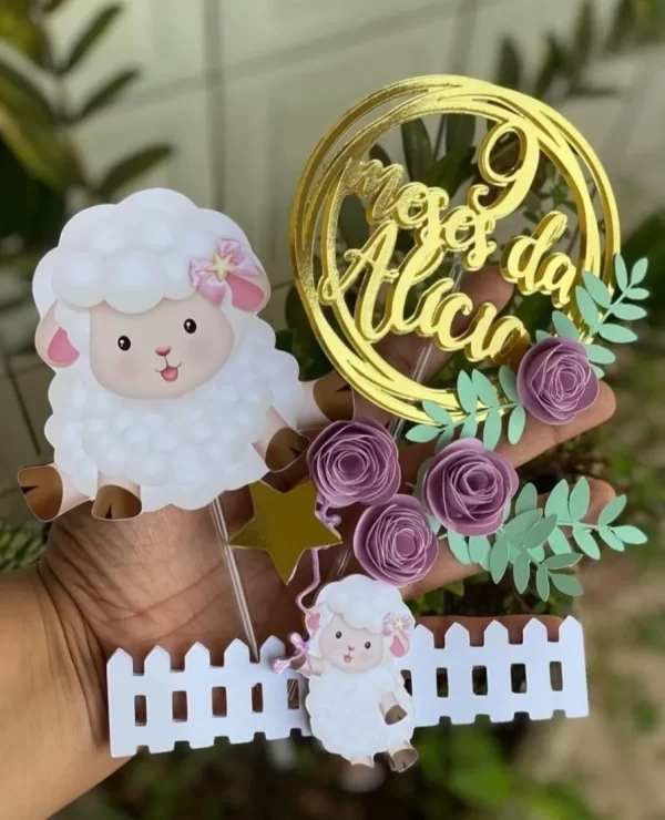 Tema Topo de Bolo Ovelha Studio