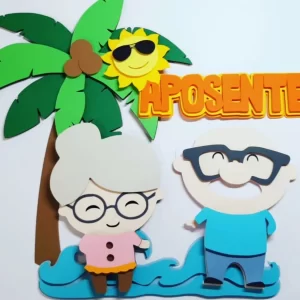 Topo de Bolo Aposentei Studio para festa de aniversário e decoração temática