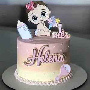 Topo de Bolo Bebê Menina Studio para festa de aniversário e decoração temática