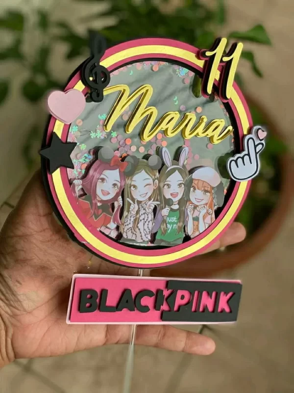 Topo de Bolo Black Pink Para Imprimir Studio