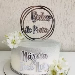 Topo de Bolo Bodas de Prata Studio