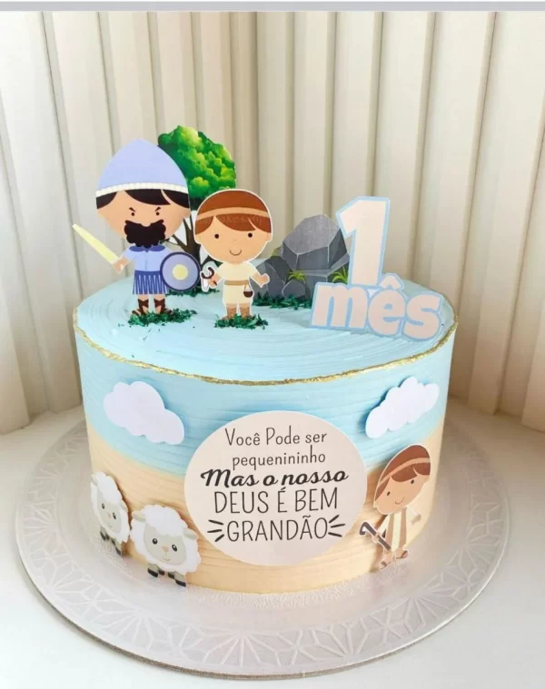 Topo de Bolo Davi e Golias Studio