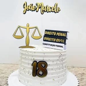 Topo de Bolo Direito Masculino Studio para festa temática