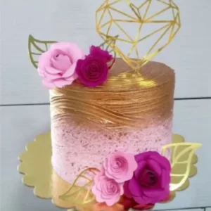 Topo de Bolo Flores e Coração Studio – Arquivo digital para festa infantil e decoração de bolo