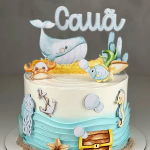 Topo de Bolo Fundo do Mar Menino Studio para festa infantil