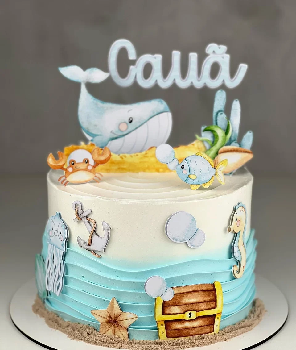 Topo de Bolo Fundo do Mar