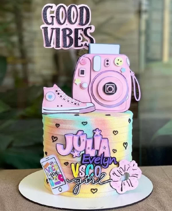 Topo de Bolo Good Vibes Studio