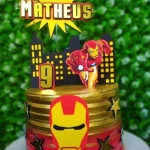 Topo de Bolo Homem de Ferro Para Imprimir