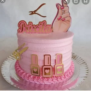 Topo de Bolo Manicure Studio para festa de aniversário e decoração temática